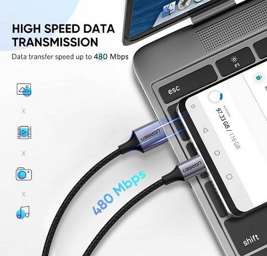 Ugreen 60128 USB C To USB A Quick Charging Cable 2M - Image 3