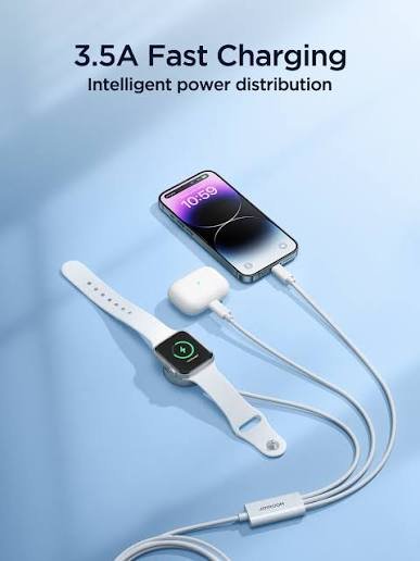 Joyroom S-IW007 3-in-1 Magnetic Charger+Dual Lightning cable (USB-A) 1.2m - Image 3