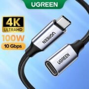 ugreen-30205-usb-c-to-usb-c-female-gen-2-1m-alu-case-braided-extension-cable-dark-gray