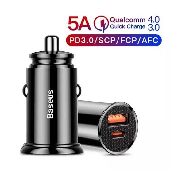 Baseus Circular Plastic A+C 30W PPS Car Charger Black